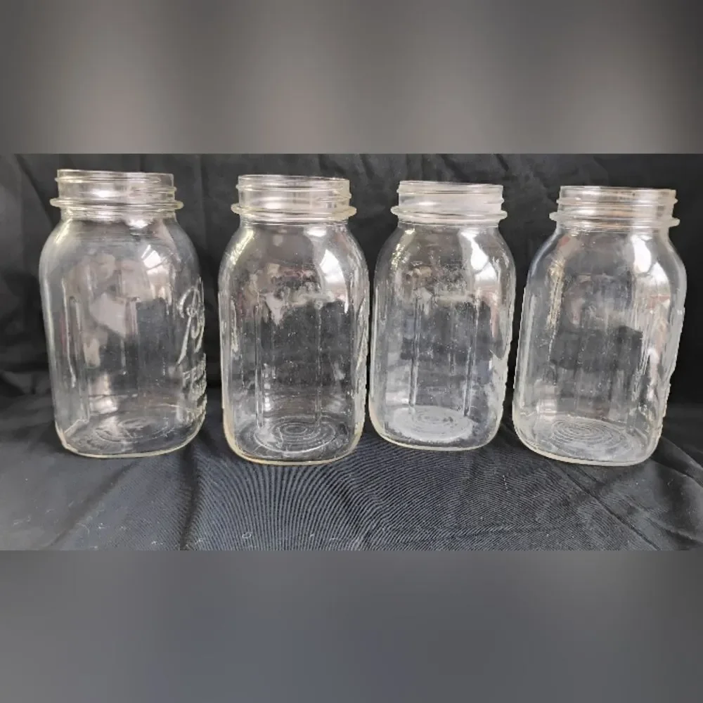 Vintage Ball Qt Glass Jars Set Of 4 Regular Mouth 